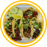 Tacos 0 Corn tortilla, with the meat of your choice, topped with raw onion, cilantro, and grilled onion.